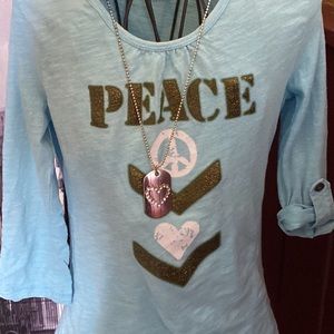 Justice military style cotton top